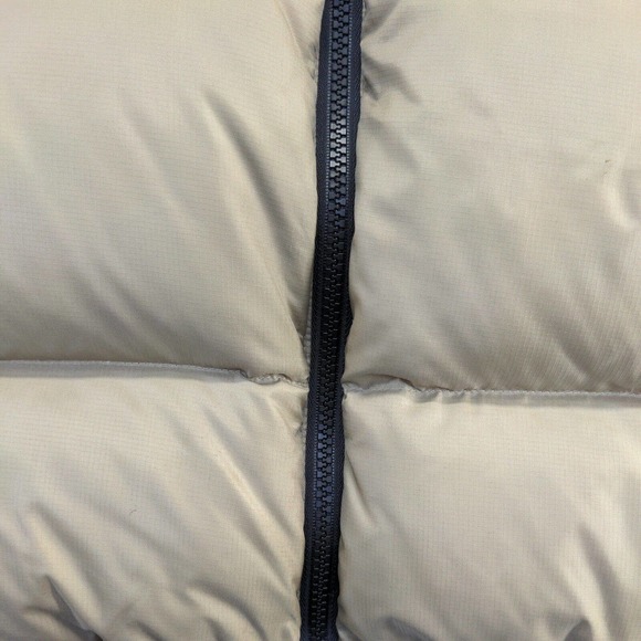 Old Navy Men's Zip Up Reversible Down Puffer Vest Red Tan Large Mock Neck - Picture 12 of 16